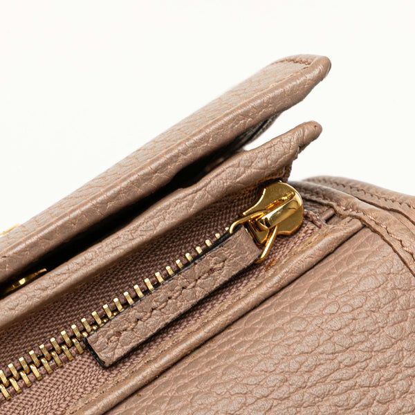 グッチ GGマーモント 三つ折り財布 546584 グレージュ レザー レディース GUCCI 【中古】