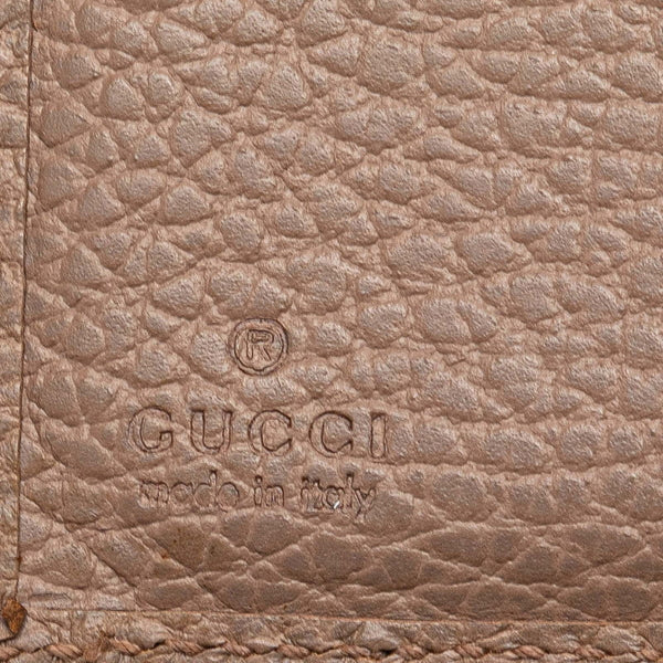 グッチ GGマーモント 三つ折り財布 546584 グレージュ レザー レディース GUCCI 【中古】