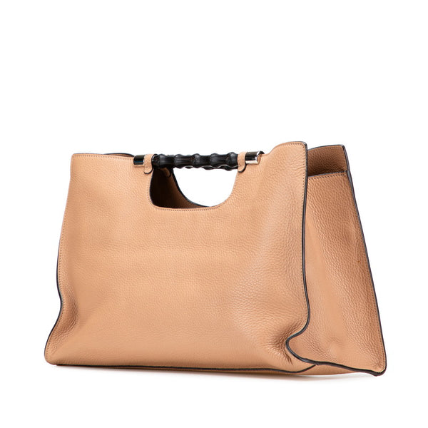 グッチ バンブー ハンドバッグ ショルダーバッグ 2WAY 370829 ベージュ レザー レディース GUCCI 【中古】