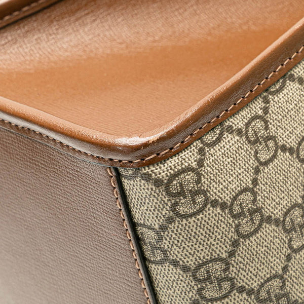 グッチ GGスプリーム GGスモール ハンドバッグ ショルダーバッグ 2WAY 659983 ベージュ ブラウン PVC レザー レディース GUCCI 【中古】