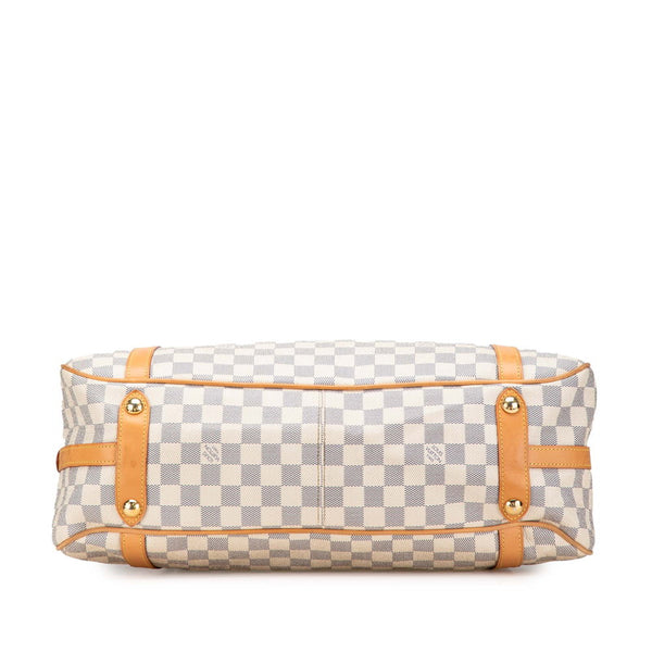 ルイ ヴィトン ダミエ アズール ストレーザ GM ハンドバッグ N42221 ホワイト ブラウン PVC レザー レディース LOUIS VUITTON 【中古】