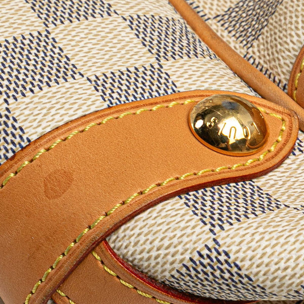 ルイ ヴィトン ダミエ アズール ストレーザ GM ハンドバッグ N42221 ホワイト ブラウン PVC レザー レディース LOUIS VUITTON 【中古】