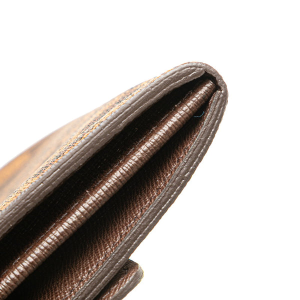 ルイ ヴィトン ダミエ ポルトフォイユ サラ 長財布 N61734 ブラウン PVC レザー レディース LOUIS VUITTON 【中古】