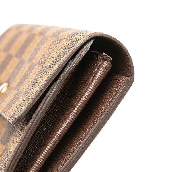 ルイ ヴィトン ダミエ ポルトフォイユ サラ 長財布 N61734 ブラウン PVC レザー レディース LOUIS VUITTON 【中古】