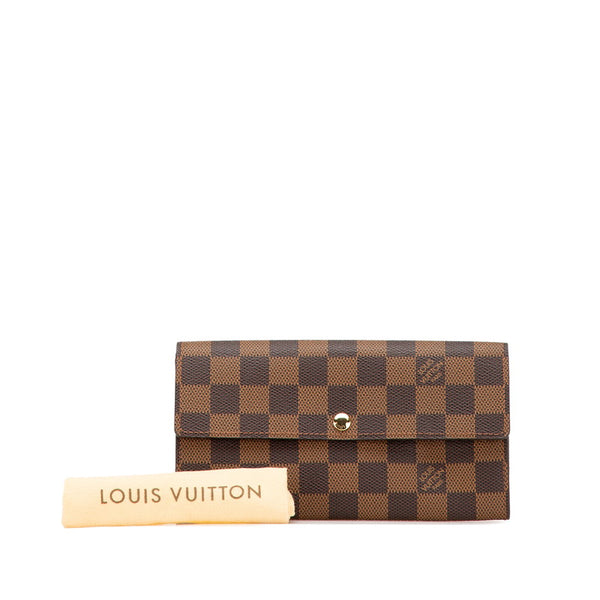 ルイ ヴィトン ダミエ ポルトフォイユ サラ 長財布 N61734 ブラウン PVC レザー レディース LOUIS VUITTON 【中古】
