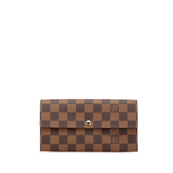 ルイ ヴィトン ダミエ ポルトフォイユ サラ 長財布 N61734 ブラウン PVC レザー レディース LOUIS VUITTON 【中古】