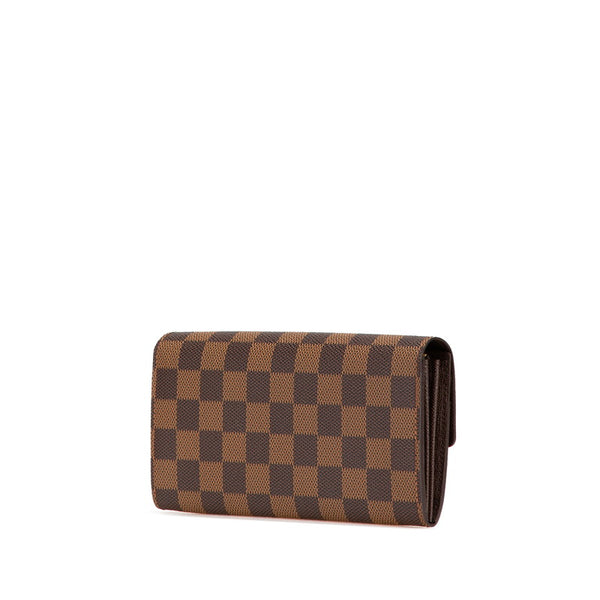 ルイ ヴィトン ダミエ ポルトフォイユ サラ 長財布 N61734 ブラウン PVC レザー レディース LOUIS VUITTON 【中古】