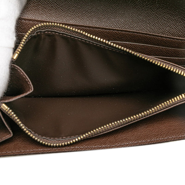 ルイ ヴィトン ダミエ ポルトフォイユ サラ 長財布 N61734 ブラウン PVC レザー レディース LOUIS VUITTON 【中古】