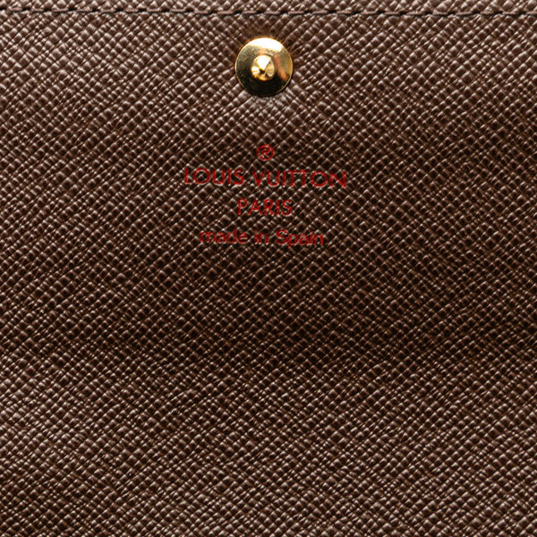 ルイ ヴィトン ダミエ ポルトフォイユ サラ 長財布 N61734 ブラウン PVC レザー レディース LOUIS VUITTON 【中古】