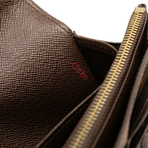 ルイ ヴィトン ダミエ ポルトフォイユ サラ 長財布 N61734 ブラウン PVC レザー レディース LOUIS VUITTON 【中古】