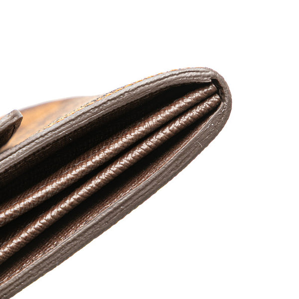 ルイ ヴィトン ダミエ ポルトフォイユ サラ 長財布 N61734 ブラウン PVC レザー レディース LOUIS VUITTON 【中古】