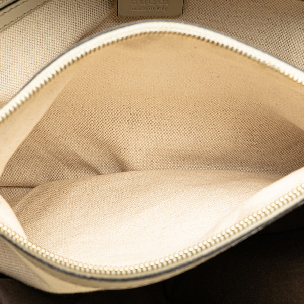 グッチ GGキャンバス メイフェア シェリーライン トートバッグ ベージュ ホワイト キャンバス レザー レディース GUCCI 【中古】