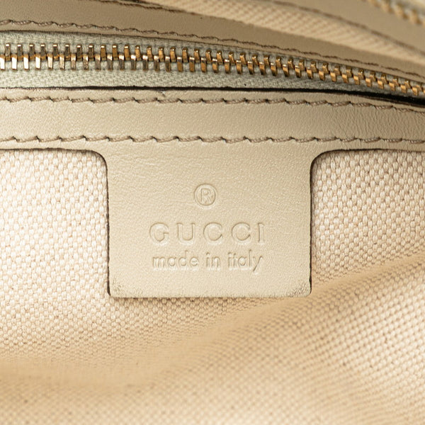 グッチ GGキャンバス メイフェア シェリーライン トートバッグ ベージュ ホワイト キャンバス レザー レディース GUCCI 【中古】