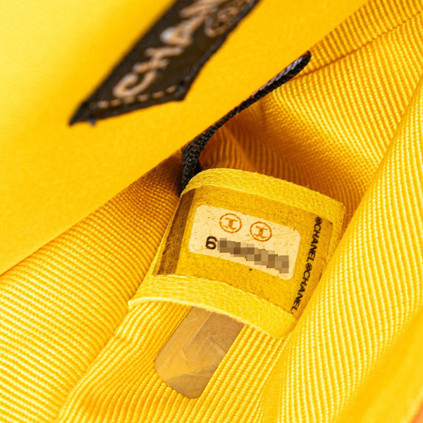 シャネル ココマーク プリント ミニ チェーン ショルダーバッグ ブルー マルチカラー サテン レディース CHANEL 【中古】