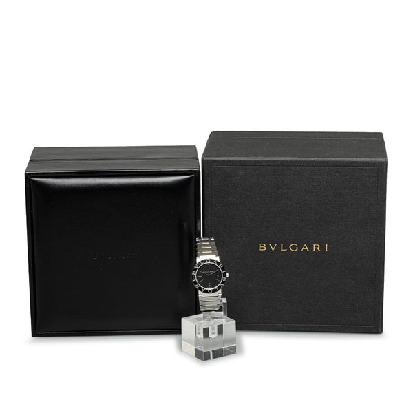 ブルガリ ブルガリブルガリ 腕時計 BB26SS クオーツ ブラック文字盤 ステンレススチール レディース BVLGARI 【中古】