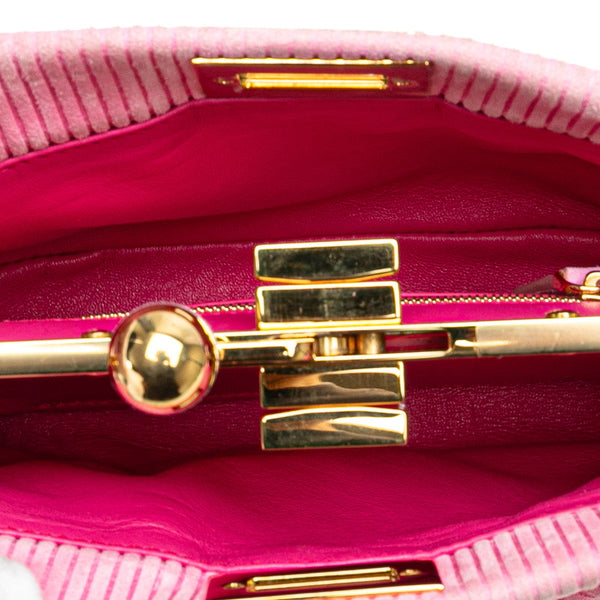 フェンディ ピーカブークリック チェーン ショルダーバッグ 8BP118 ピンク スウェード レディース FENDI 【中古】