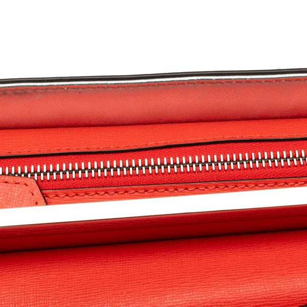 フェンディ デミジュール ハンドバッグ ショルダーバッグ 2WAY 8BT222 オレンジ レッド シルバー レザー レディース FENDI 【中古】