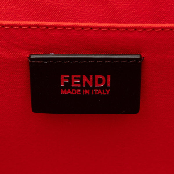 フェンディ デミジュール ハンドバッグ ショルダーバッグ 2WAY 8BT222 オレンジ レッド シルバー レザー レディース FENDI 【中古】