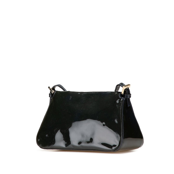 フェンディ マンマバケット ワンショルダーバッグ 8BR180 ブラック エナメル レディース FENDI 【中古】