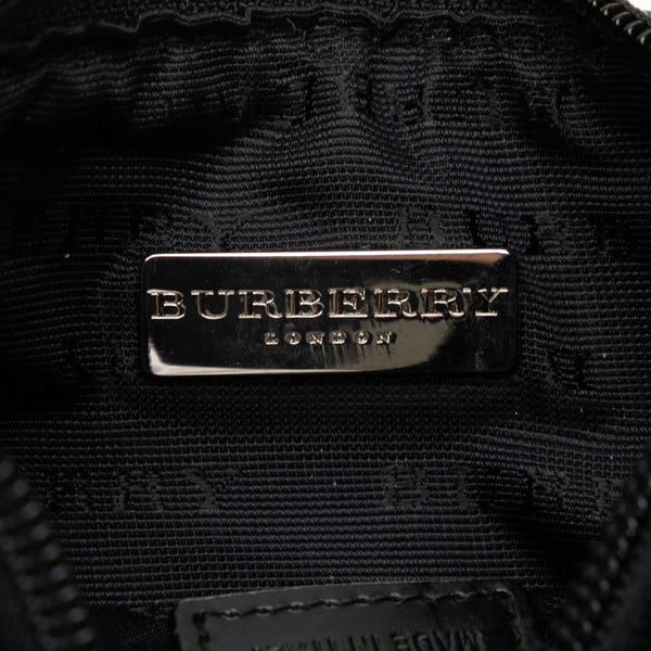 バーバリー ノバチェック ポーチ ベージュ ブラック PVC レザー レディース BURBERRY 【中古】