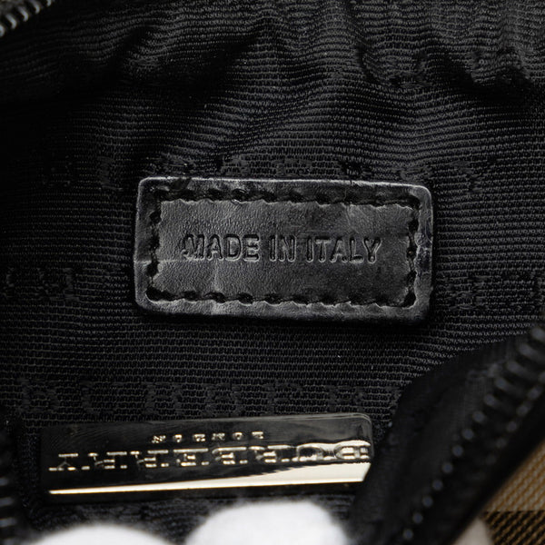 バーバリー ノバチェック ポーチ ベージュ ブラック PVC レザー レディース BURBERRY 【中古】