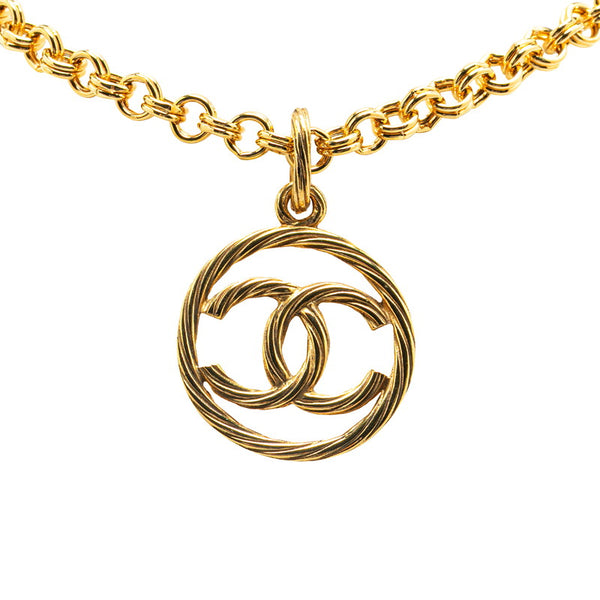 シャネル ヴィンテージ ココマーク ラウンド ロングネックレス ゴールド メッキ レディース CHANEL 【中古】