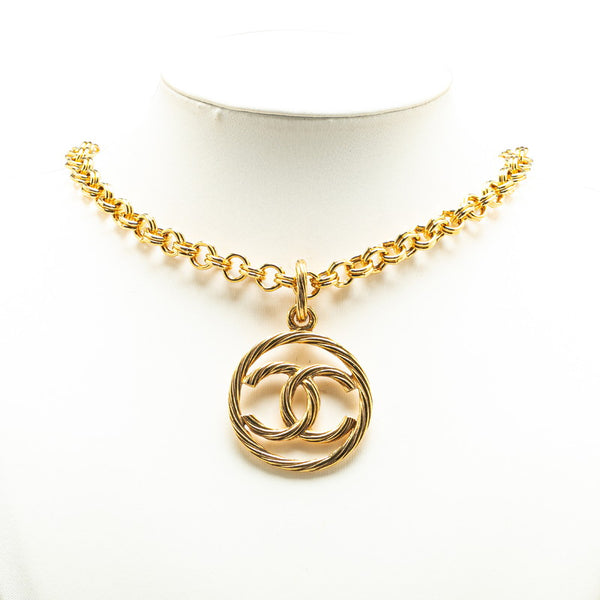 シャネル ヴィンテージ ココマーク ラウンド ロングネックレス ゴールド メッキ レディース CHANEL 【中古】