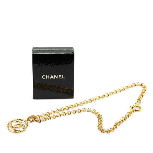 シャネル ヴィンテージ ココマーク ラウンド ロングネックレス ゴールド メッキ レディース CHANEL 【中古】
