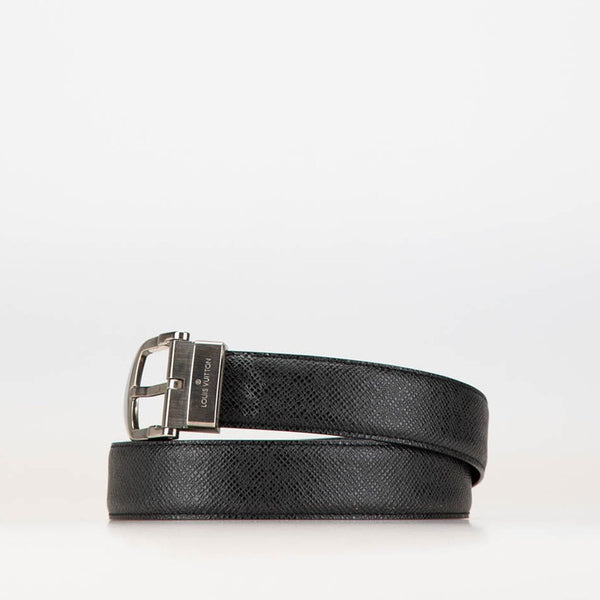 ルイ ヴィトン サンチュール クラシック ベルト 110/40 M6843 ブラック シルバー レザー メンズ LOUIS VUITTON 【中古】