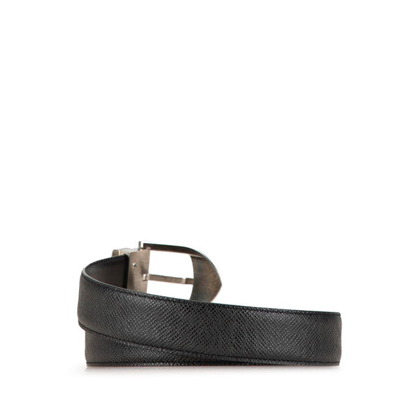 ルイ ヴィトン サンチュール クラシック ベルト 110/40 M6843 ブラック シルバー レザー メンズ LOUIS VUITTON 【中古】
