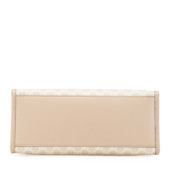 グッチ GGスプリーム トートバッグ ショルダーバッグ 2WAY 659983 ベージュ ホワイト PVC レザー レディース GUCCI 【中古】