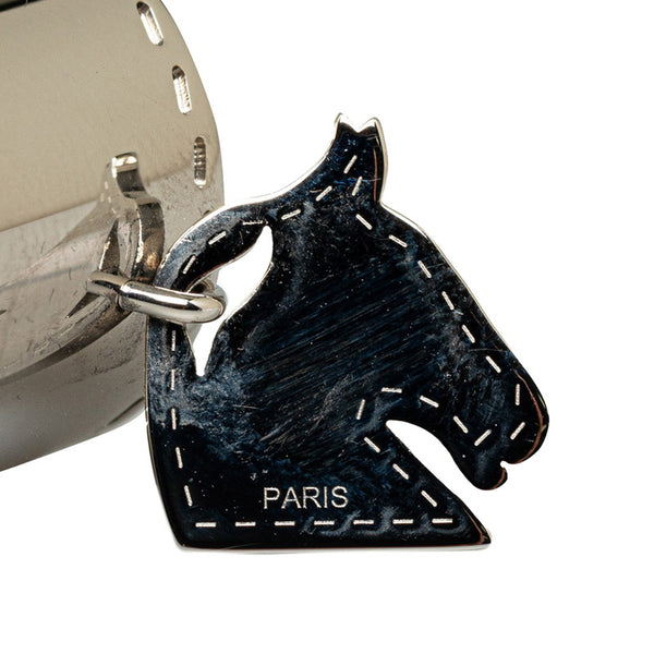 エルメス ホース モチーフ 筒型 スカーフリング シルバー メタル レディース HERMES 【中古】