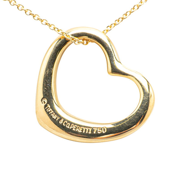 ティファニー オープンハート ネックレス K18YG イエローゴールド レディース TIFFANY&Co. 【中古】