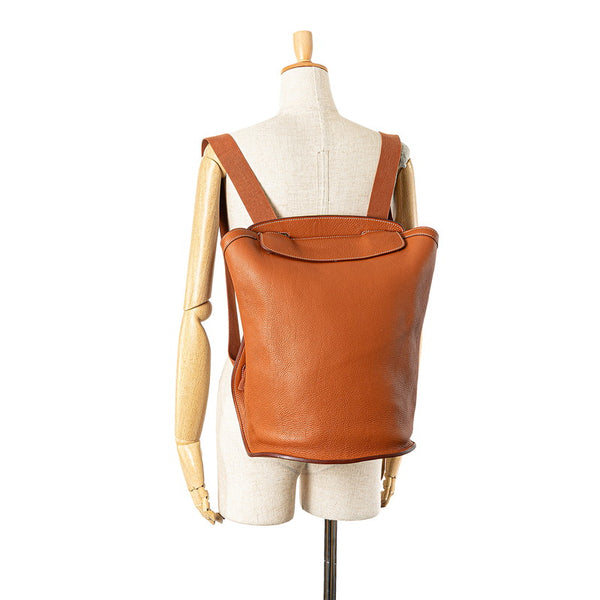 エルメス シェルパGM リュック バックパック ブラウン ゴールド トゴ レディース HERMES 【中古】