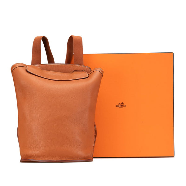 エルメス シェルパGM リュック バックパック ブラウン ゴールド トゴ レディース HERMES 【中古】