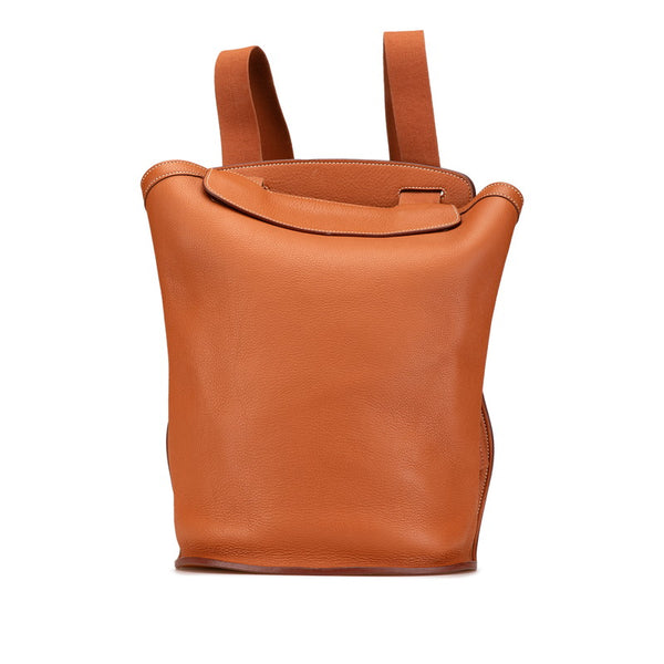 エルメス シェルパGM リュック バックパック ブラウン ゴールド トゴ レディース HERMES 【中古】