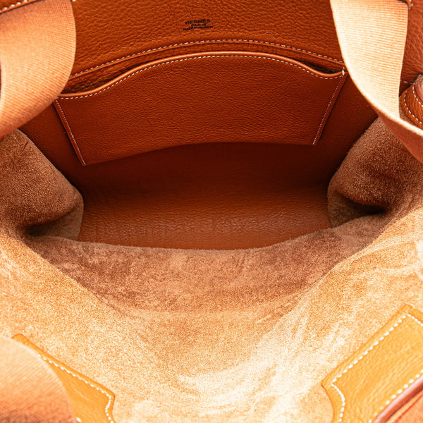エルメス シェルパGM リュック バックパック ブラウン ゴールド トゴ レディース HERMES 【中古】