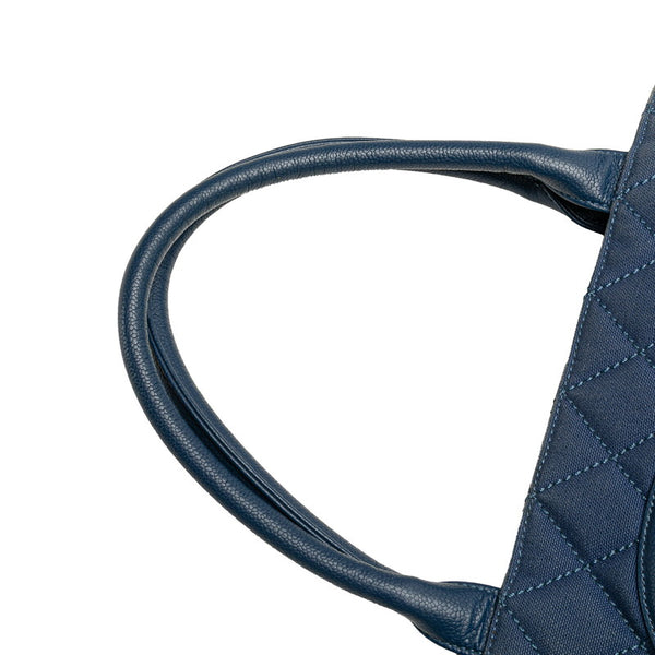 シャネル マトラッセ ココマーク 復刻トート トートバッグ ブルー キャンバス キャビアスキン レディース CHANEL 【中古】