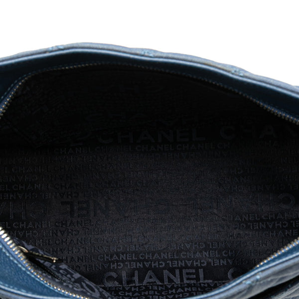 シャネル マトラッセ ココマーク 復刻トート トートバッグ ブルー キャンバス キャビアスキン レディース CHANEL 【中古】