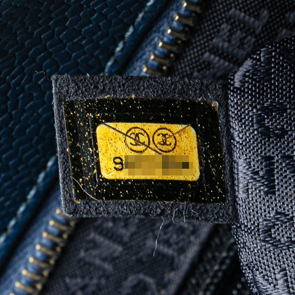 シャネル マトラッセ ココマーク 復刻トート トートバッグ ブルー キャンバス キャビアスキン レディース CHANEL 【中古】