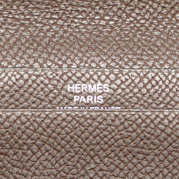エルメス MC2 フレミング 札入れ エベーヌ ダークブラウン ヴォーエプソン レディース HERMES 【中古】