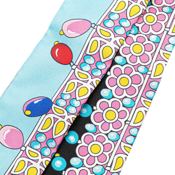 エルメス ツイリー PARURES DES MAHARAJAS マハラジャの装身具 スカーフ ブルー マルチカラー シルク レディース HERMES 【中古】