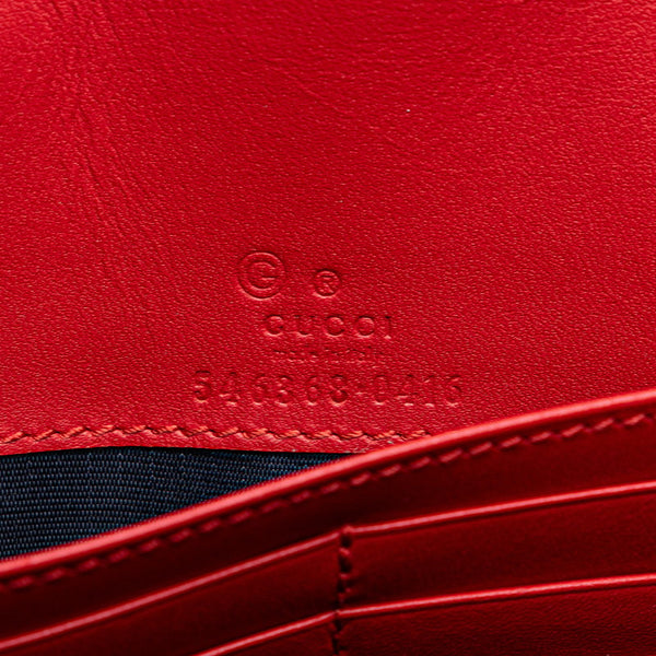 グッチ GGスプリーム フラワー 花 チェーンウォレット ショルダーバッグ 546368 ブルー ベージュ PVC レザー レディース GUCCI 【中古】