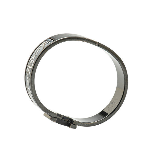 エルメス クリックHH T4 スカル モチーフ バングル ブラック メタル メンズ HERMES 【中古】