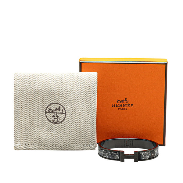 エルメス クリックHH T4 スカル モチーフ バングル ブラック メタル メンズ HERMES 【中古】