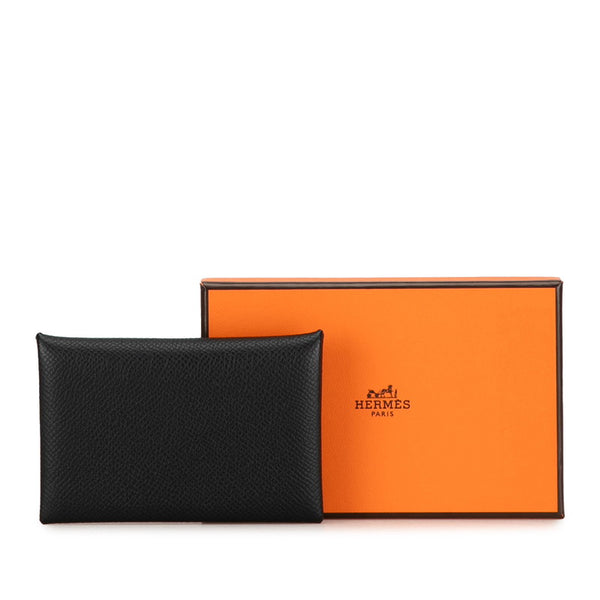 エルメス カルヴィ カードケース コインケース ブラック ヴォーエプソン レディース HERMES 【中古】