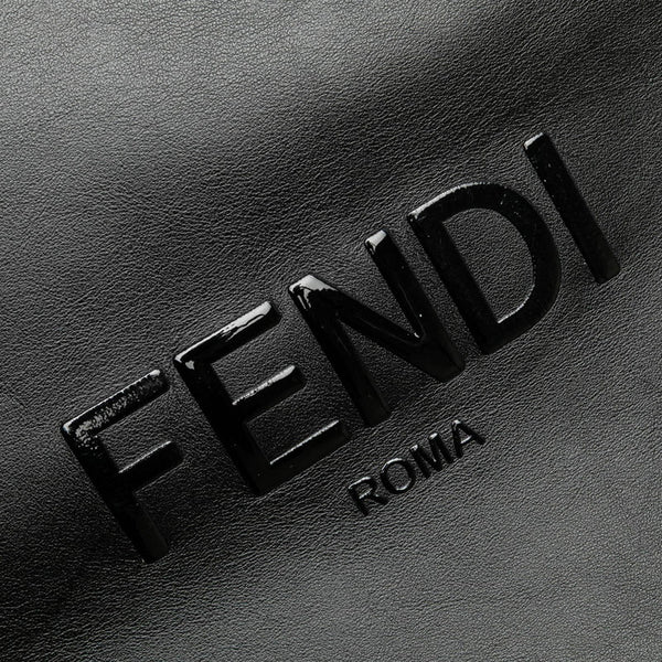 フェンディ ロゴ トートバッグ 7VA538 ブラック レザー レディース FENDI 【中古】