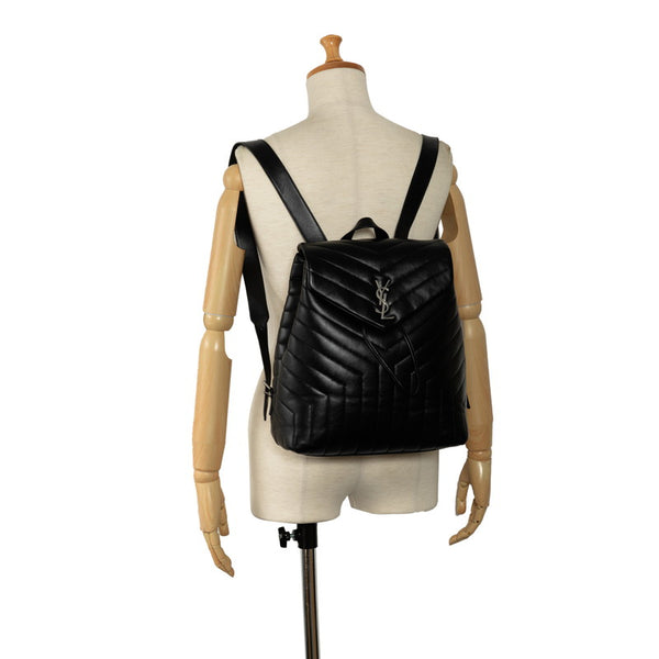 サンローラン モノグラム ルル ミディアム リュック バックパック 487219 ブラック レザー レディース SAINT LAURENT 【中古】