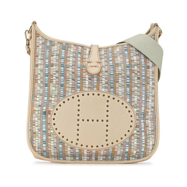 エルメス エヴリン1PM 斜め掛け ショルダーバッグ ベージュ マルチカラー ヴィブラート レザー レディース HERMES 【中古】