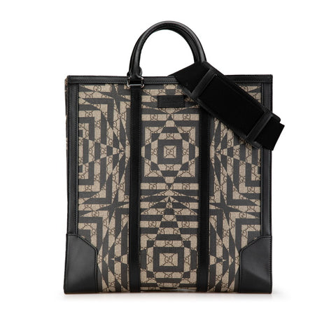 グッチ GGカレイド ハンドバッグ ショルダーバッグ 2WAY 406387 ベージュ ブラック PVC レザー レディース GUCCI 【中古】